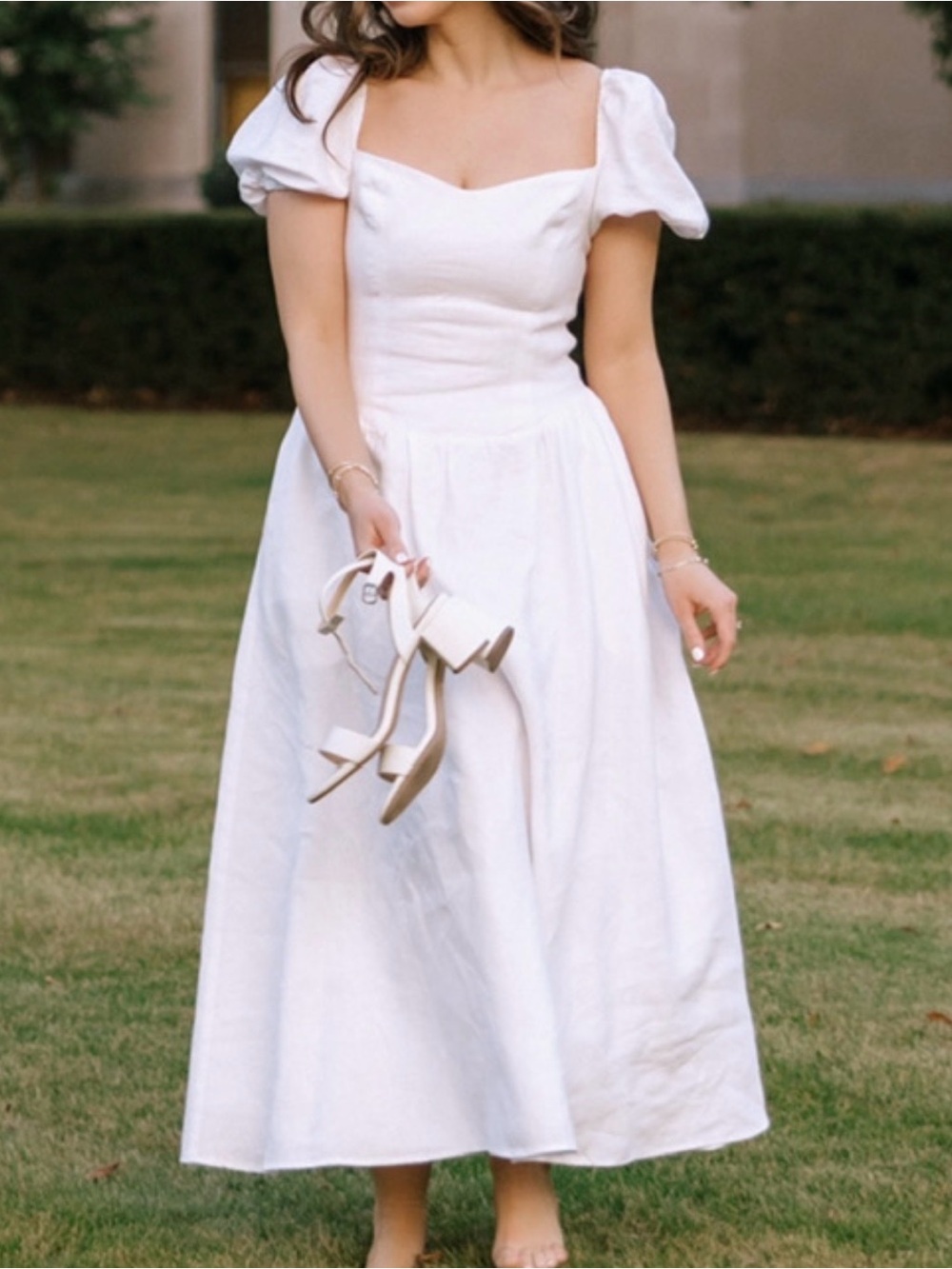 Reformation Davila Linen Midi Dress View 3